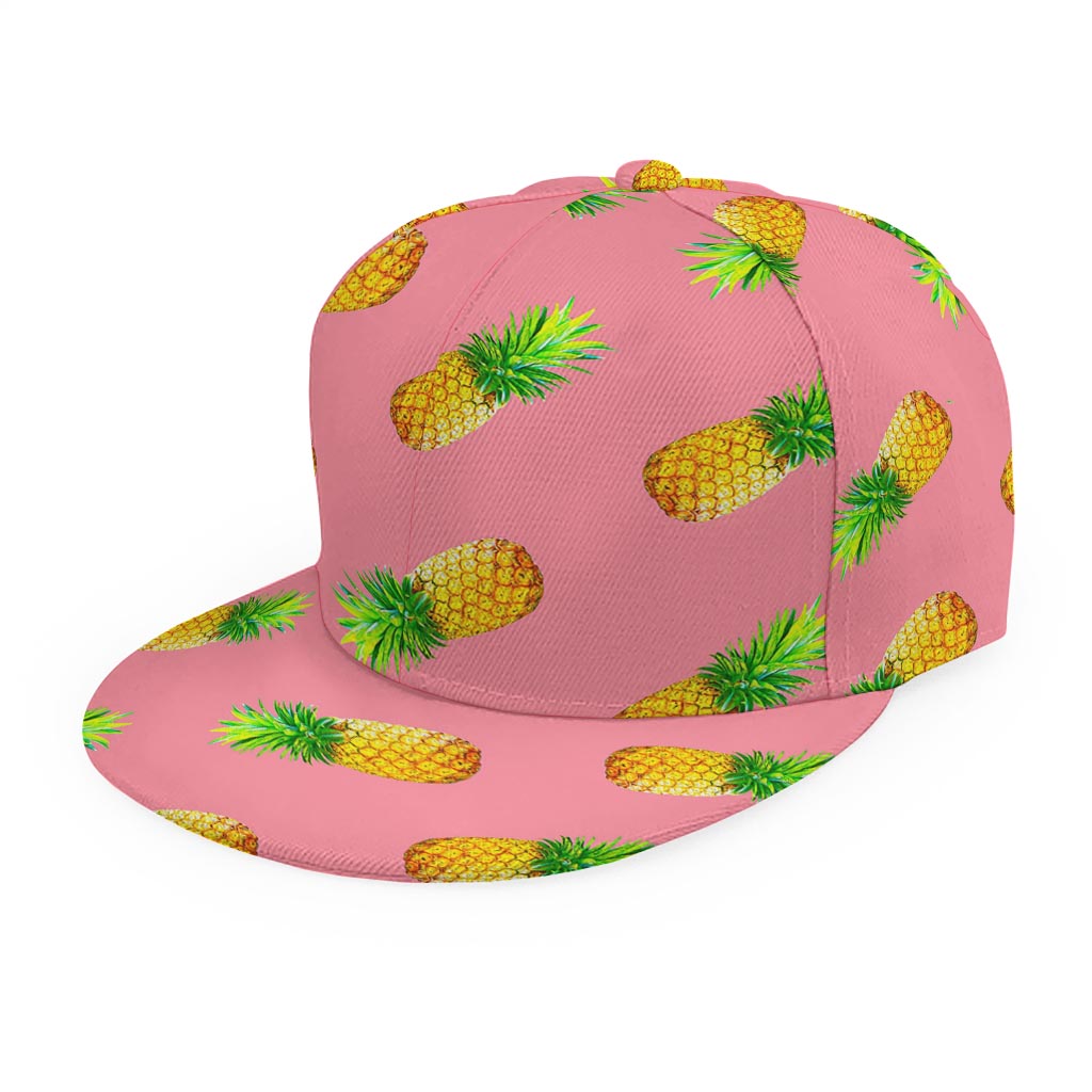 Pink Pineapple Pattern Print Snapback Cap