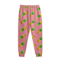 Pink Pineapple Pattern Print Sweatpants