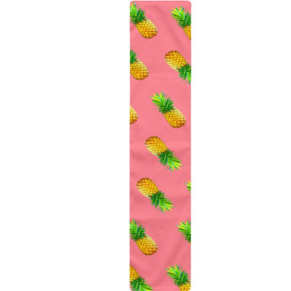 Pink Pineapple Pattern Print Table Runner