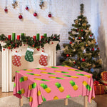 Pink Pineapple Pattern Print Tablecloth