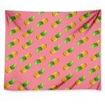 Pink Pineapple Pattern Print Tapestry