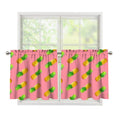 Pink Pineapple Pattern Print Tier Curtains