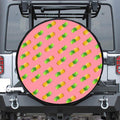 Pink Pineapple Pattern Print Tire Cover