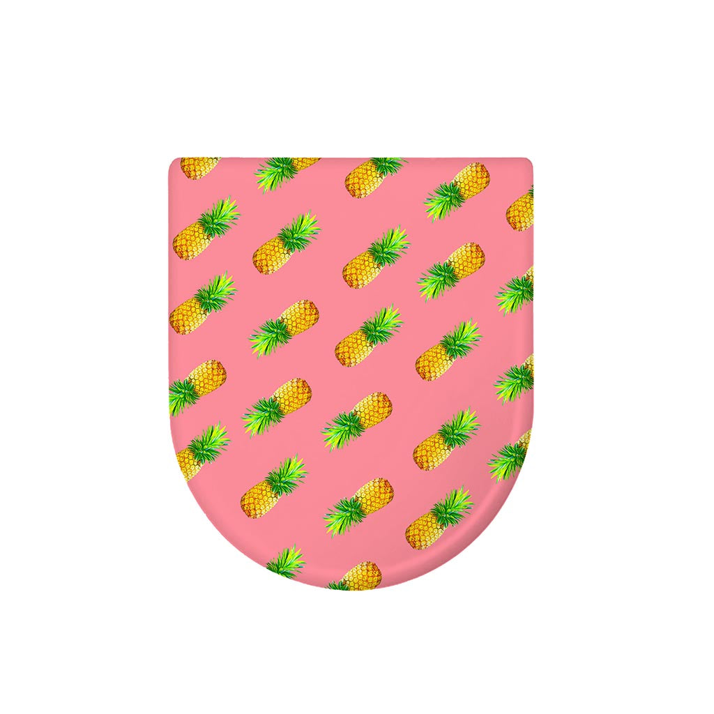 Pink Pineapple Pattern Print Toilet Lid Cover