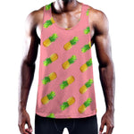 Pink Pineapple Pattern Print Training Tank Top