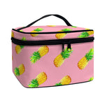 Pink Pineapple Pattern Print Travel Makeup Bag