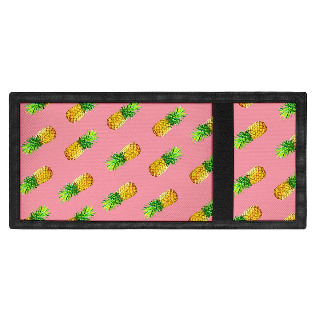 Pink Pineapple Pattern Print Trifold Wallet