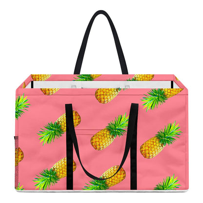 Pink Pineapple Pattern Print Utility Tote Bag
