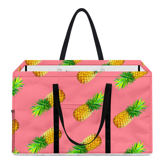 Pink Pineapple Pattern Print Utility Tote Bag