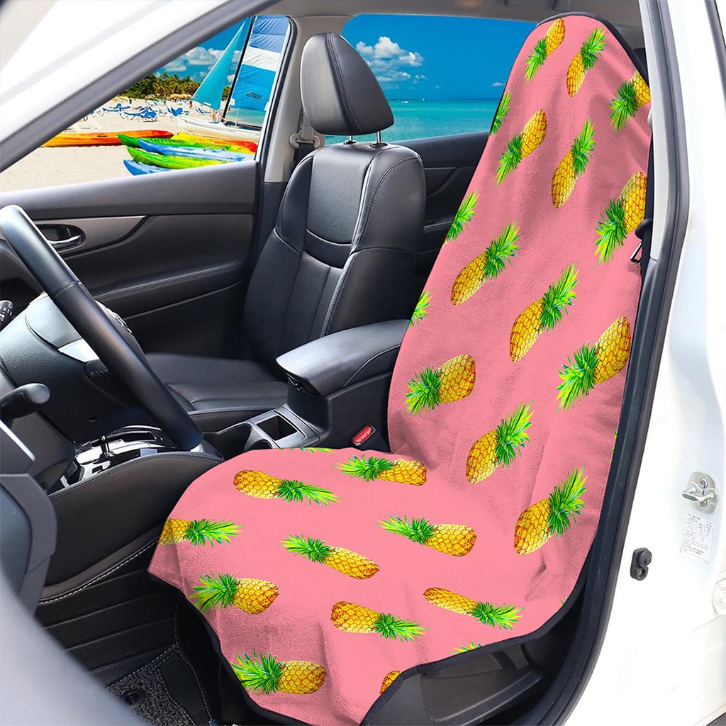 Pink Pineapple Pattern Print Waterproof Car Seat Cover