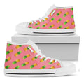 Pink Pineapple Pattern Print White High Top Sneakers