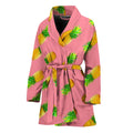 Pink Pineapple Pattern Print Women's Bathrobe