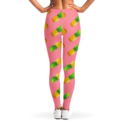 Pink Pineapple Pattern Print Women's Leggings