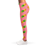 Pink Pineapple Pattern Print Women's Leggings