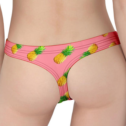 Pink Pineapple Pattern Print Women's Thong
