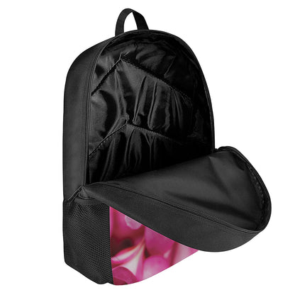 Pink Plumeria Flower Print 17 Inch Backpack