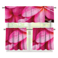Pink Plumeria Flower Print 3 Piece Kitchen Curtains