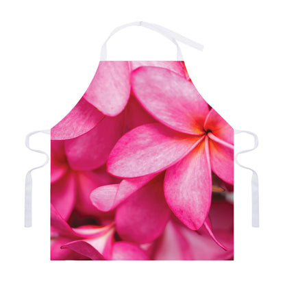 Pink Plumeria Flower Print Adjustable Apron