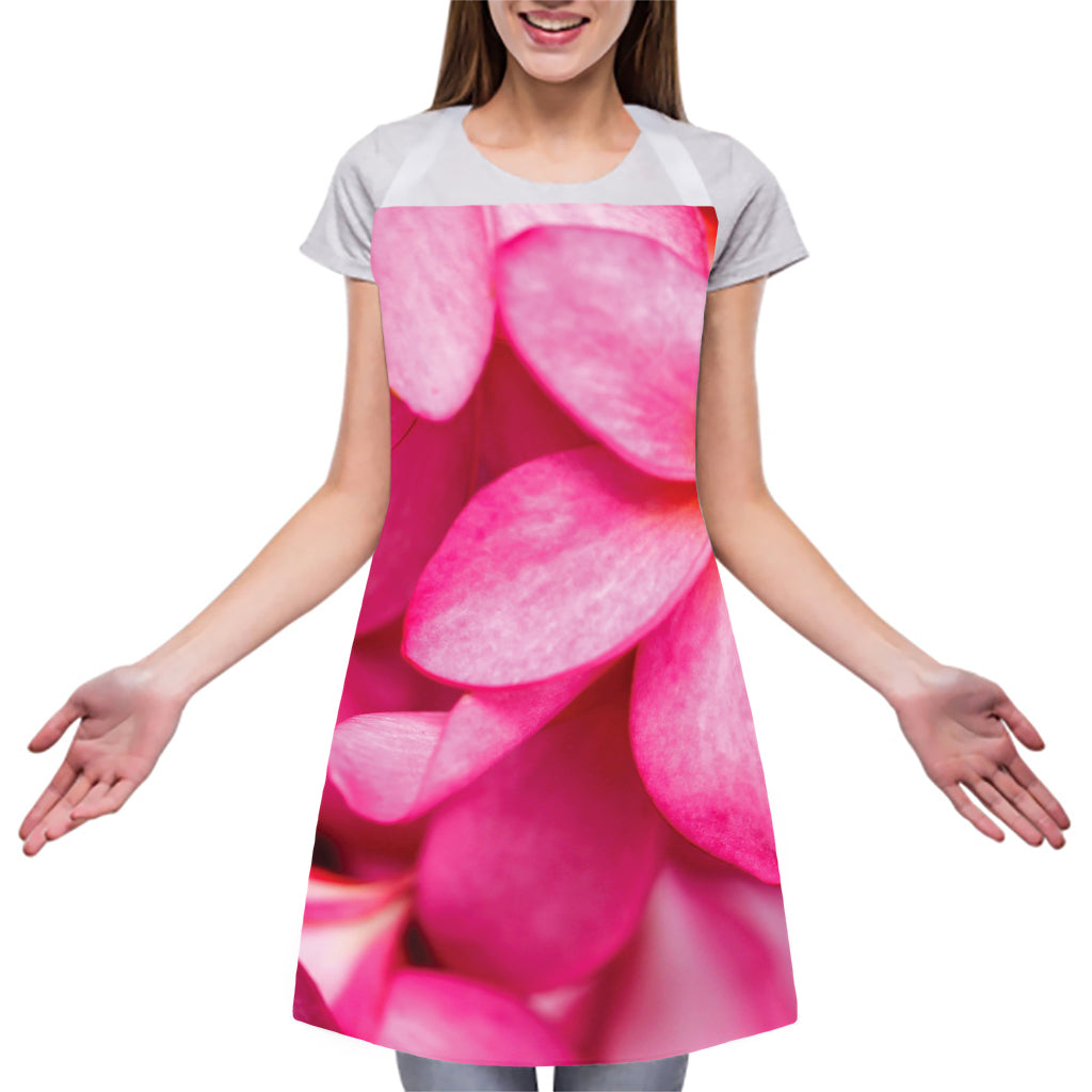 Pink Plumeria Flower Print Adjustable Apron