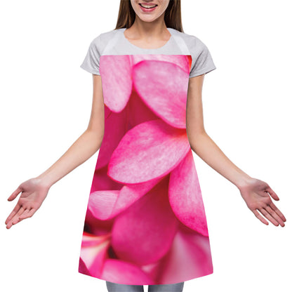 Pink Plumeria Flower Print Adjustable Apron
