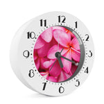 Pink Plumeria Flower Print Alarm Clock