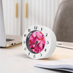 Pink Plumeria Flower Print Alarm Clock