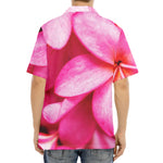Pink Plumeria Flower Print Aloha Shirt