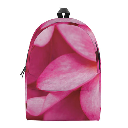 Pink Plumeria Flower Print Backpack