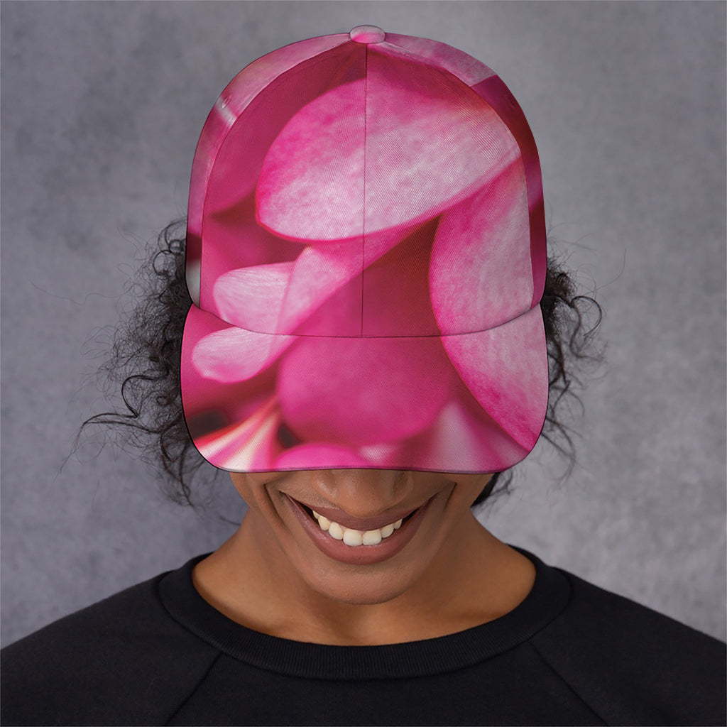 Pink Plumeria Flower Print Baseball Cap