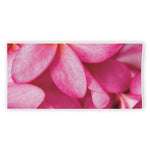 Pink Plumeria Flower Print Beach Towel