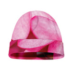 Pink Plumeria Flower Print Beanie