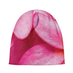 Pink Plumeria Flower Print Beanie