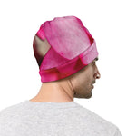 Pink Plumeria Flower Print Beanie