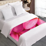 Pink Plumeria Flower Print Bed Runner