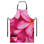 Pink Plumeria Flower Print Bib Apron With Pocket