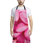 Pink Plumeria Flower Print Bib Apron With Pocket