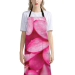 Pink Plumeria Flower Print Bib Apron With Pocket