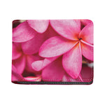 Pink Plumeria Flower Print Bifold Wallet