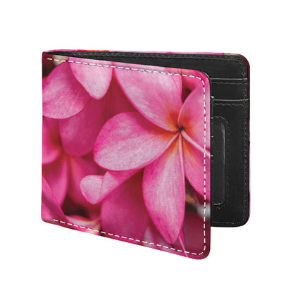 Pink Plumeria Flower Print Bifold Wallet