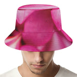 Pink Plumeria Flower Print Bucket Hat