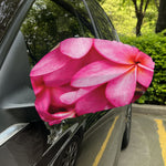 Pink Plumeria Flower Print Car Side Mirror Covers