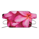 Pink Plumeria Flower Print Car Windshield Snow Cover