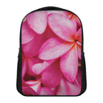 Pink Plumeria Flower Print Casual Backpack