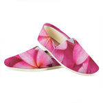 Pink Plumeria Flower Print Casual Shoes