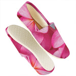 Pink Plumeria Flower Print Casual Shoes