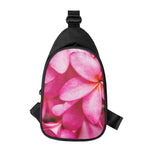 Pink Plumeria Flower Print Chest Bag