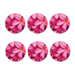Pink Plumeria Flower Print Coaster Set