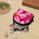Pink Plumeria Flower Print Coin Purse