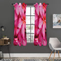 Pink Plumeria Flower Print Grommet Curtain Panels