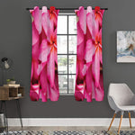 Pink Plumeria Flower Print Curtain